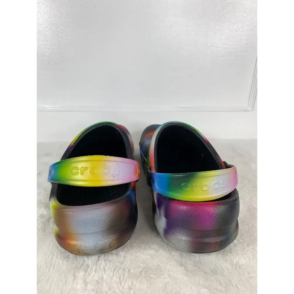 Crocs Classic Clogs Multicolor Graffiti Mens Size 9 Slip On Shoes